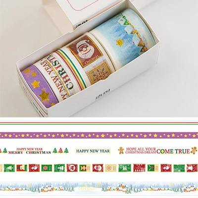 01 5 шт./кор. Золотой рождественскую ночь лента для декорации Washi "сделай сам" Скрапбукинг планировщик изоляционная лента клейкая лента kawaii Канцелярские - Цвет: 01