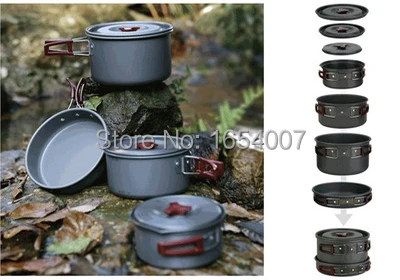 

4-5 Persons Set Be Cocina Frying Pan Cauldron Medium Pot Pannikin Camping Pot Sets Cooking Cookware Fire Maple FMC-206 1270g