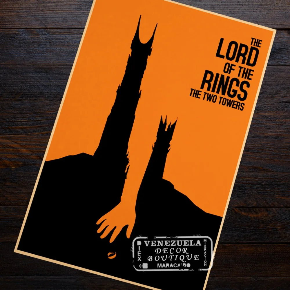 Минималистский арт Властелин колец агитация ВИНТАЖНЫЙ ПЛАКАТ из крафт-бумаги