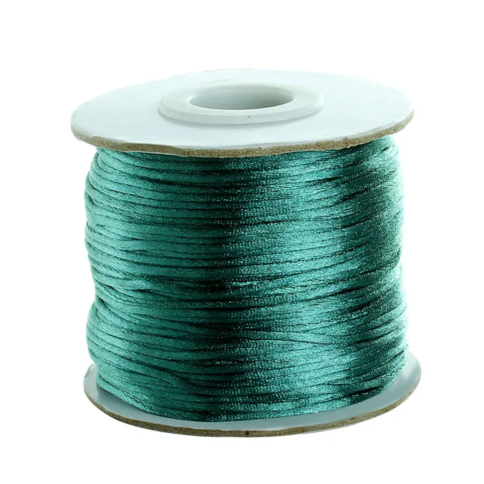 Blue green Ckysee 80 ярдов/партия 1,5 мм Многоцветный Нейлон Китайский шелк Шелковый узел макраме шнур из бисера Плетеный провод Diy ювелирных изделий - Цвет: Blue green