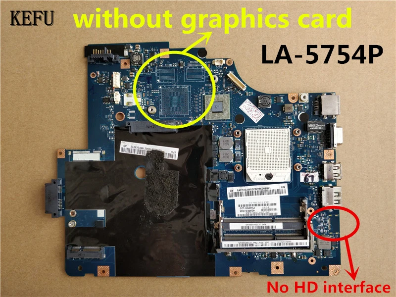 KEFU хорошее качество Материнская плата ноутбука LA-5754P для lenovo G565 Z565 тестирование Быстрая