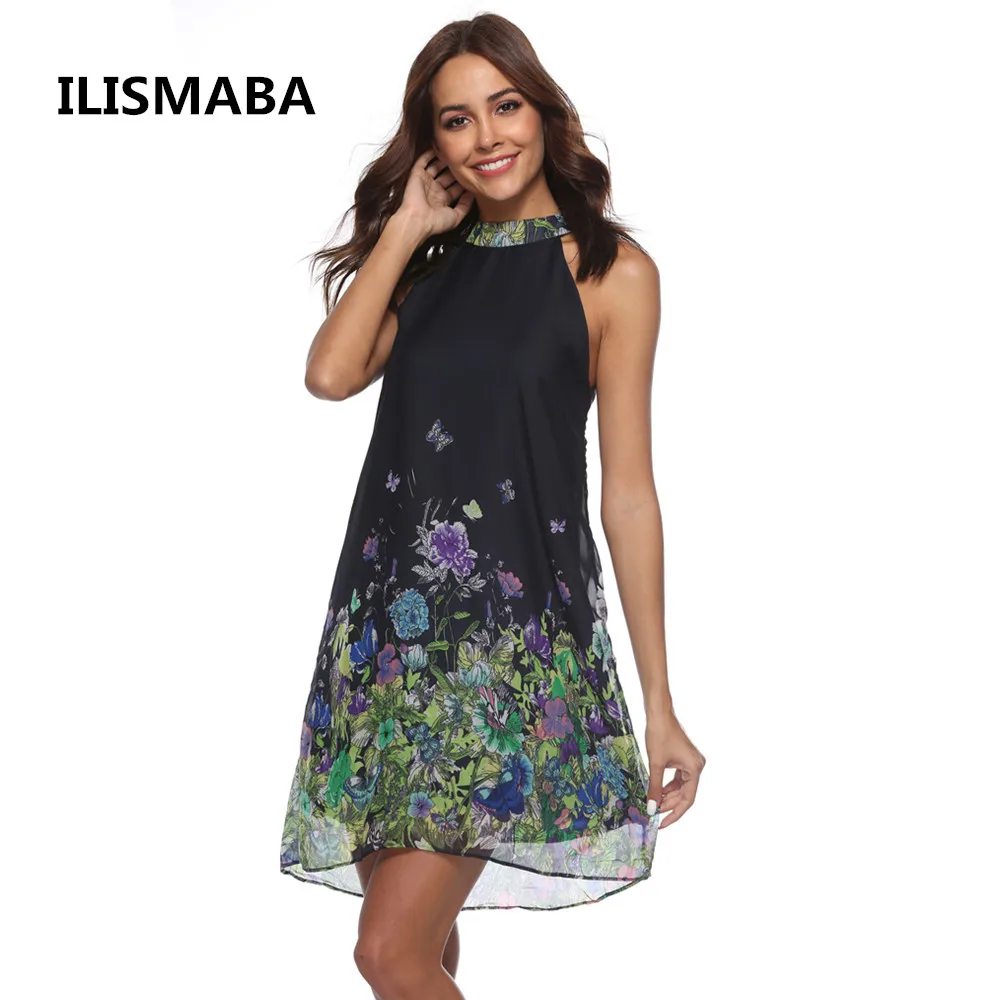 ILISMABA Новый Для женщин модные летние пикантные платье на бретелях высокое