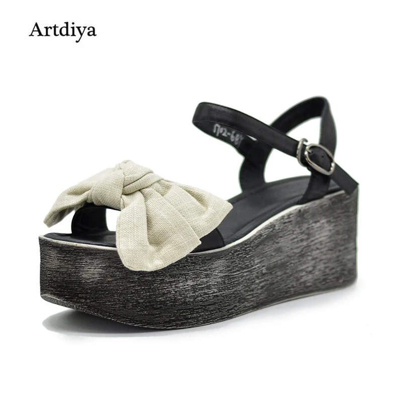 Artdiya/оригинальные женские босоножки на толстой подошве в стиле ретро обувь