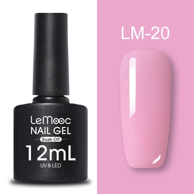 LM-20 LEMOOC, 12 мл, Гель-лак для ногтей, гибридный лак, все для маникюра, блеск для ногтей, верхнее Базовое покрытие, UV Vernis, Полупостоянный лак для ногтей - Цвет: LM-20