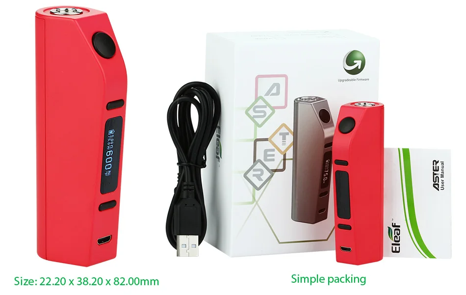 Eleaf ASTER Mod 75 Вт матч melo 3 Танк VW/Bypass/Smart/TC/TCR электронная сигарета Eleaf Aster 75 Вт vs istick pico mod