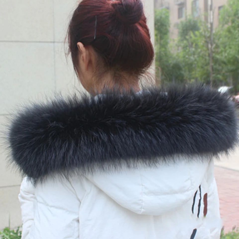 NEW Collar Real Raccoon Fur Winter Warm Scarf Women Coat Straight Detachable Natural Genuine Sarf NC08 | Аксессуары для одежды