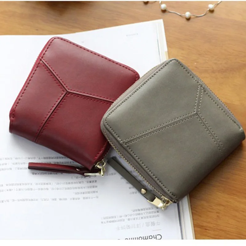 Высокое качество женский короткий кошелек на молнии с отделением для карт