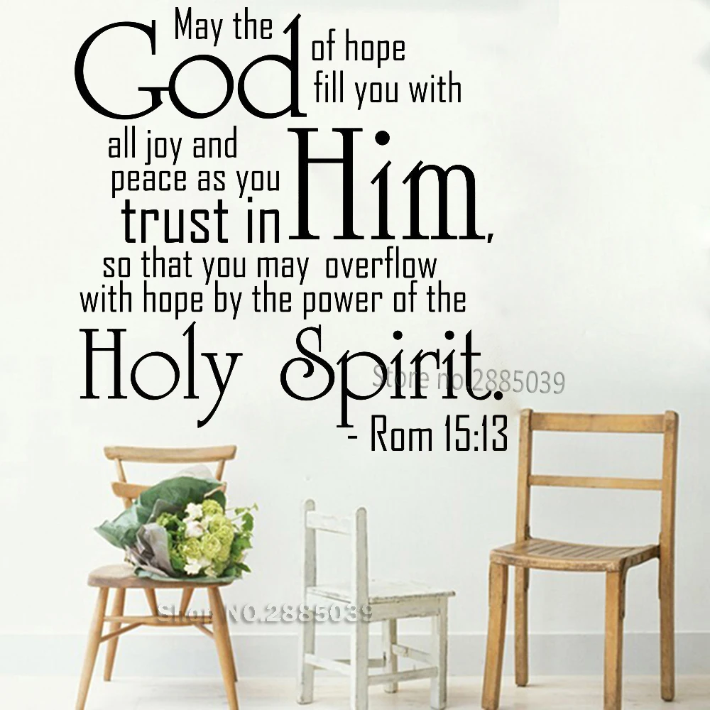 

Bible Verse Wall Decal Psalm Romans 15:13 May The God Of Hope Vinyl Sticker Livingroom Bedroom Text Wall Sticker Art Words LA829