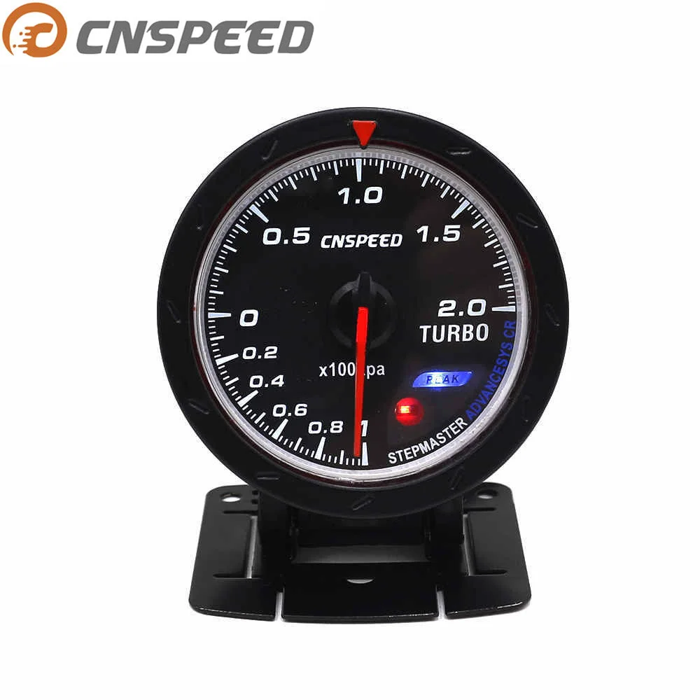 CNSPEED 60 мм 12 В автомобиля Turbo Boost gauge красный и белый освещение бар тип черный уход за кожей лица манометр YC101347