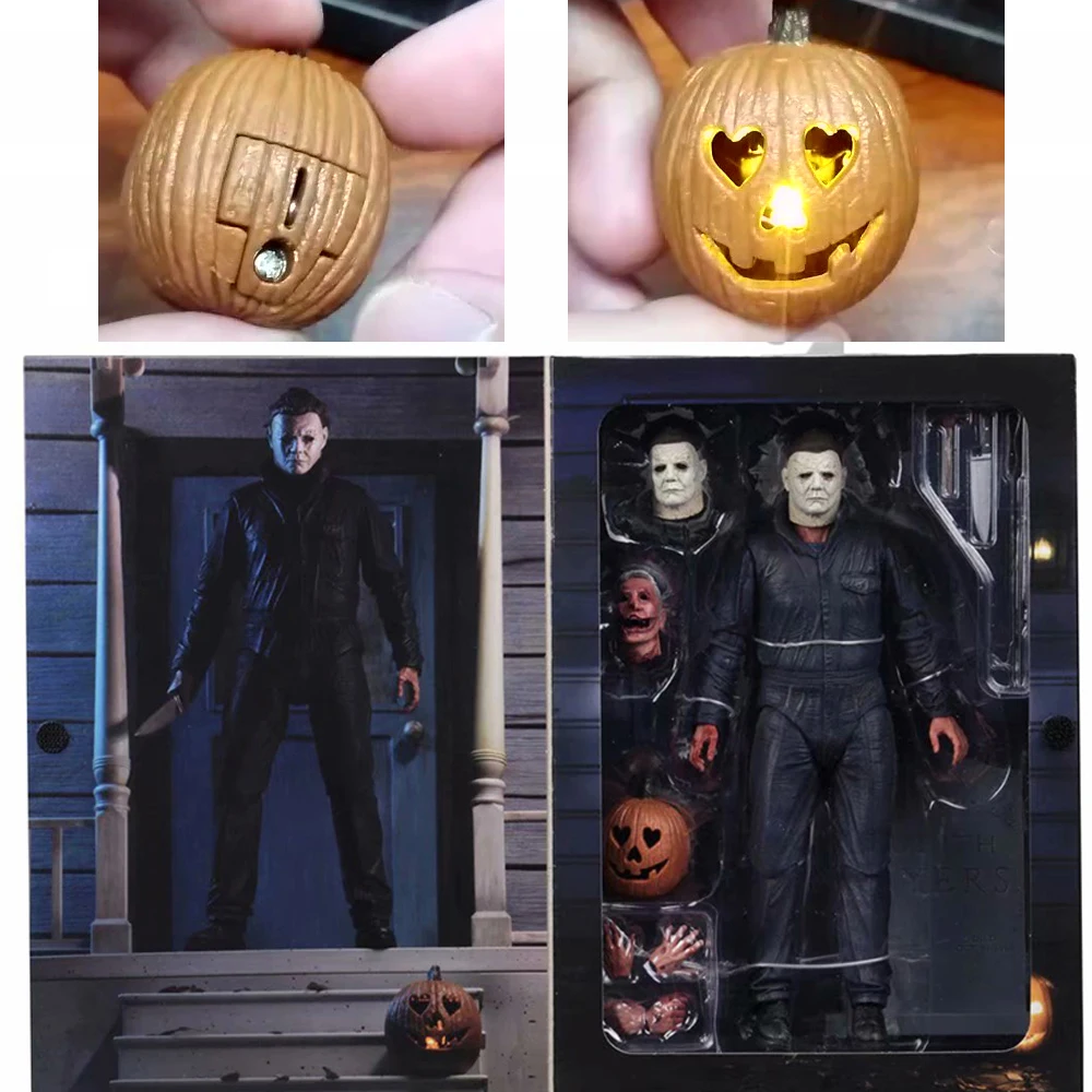 Тыква со светодиодной подсветкой NECA оригинальный Хэллоуин Ultimate Майкл Майерс ПВХ