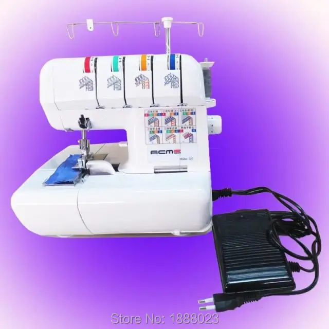 Бытовая швейная машина Serger/Overlock 120 Вт с тремя/четырьмя нитями ножной педалью и