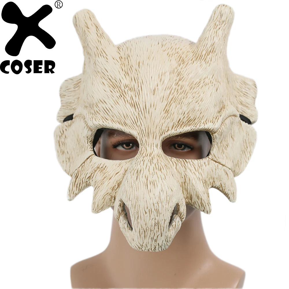 XCOSER Pokemon Cubone Косплей Маска бежевая Смола кость полная маска для лица 2019 Хэллоуин