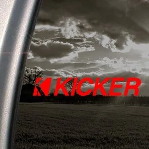 Наклейка на окно Kicker Красная надпись Amp красная 15 см|Наклейки для творчества| |