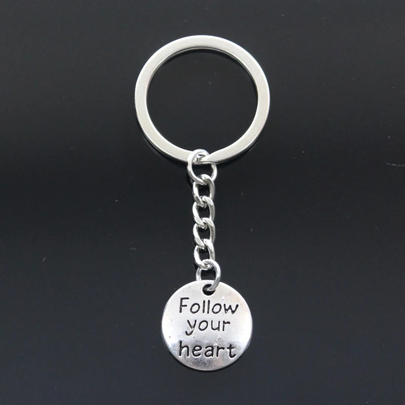 Модные Брелоки для ключей подвески Follow Your Heart Love Hope Luck Inspire beautiflask сделай сам