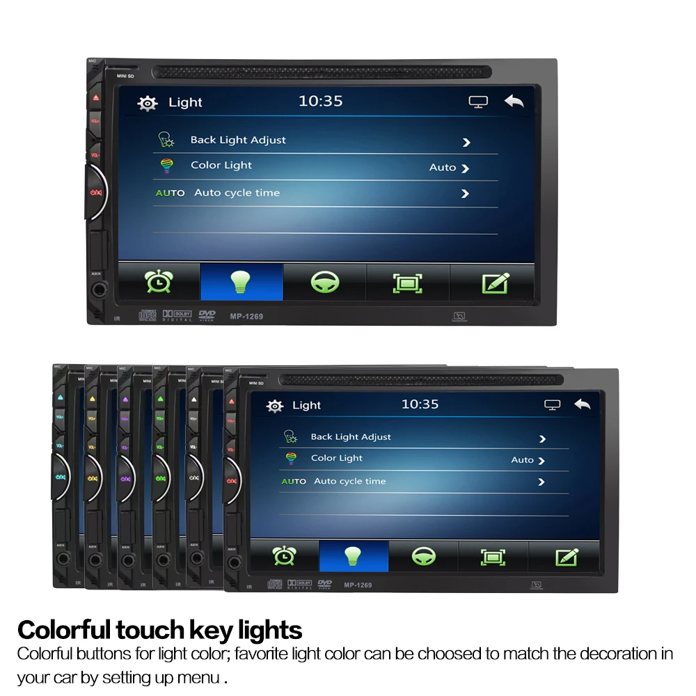 BYNCG MP1269 7 &quotУниверсальный 2 Din HD Автомобильный dvd плеер сенсорный экран Bluetooth USB/TF FM