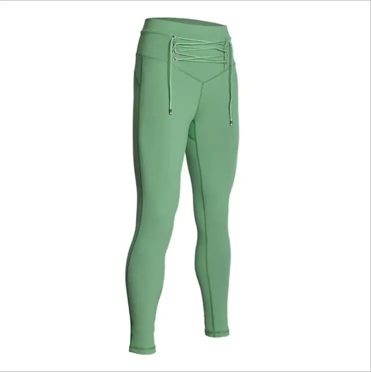 ck4054 Green Nessaj модные однотонные Цвет галстуком-бабочкой Высокая Талия бинт Леггинсы пуш-ап черные леггинсы Фитнес Для женщин тренировки эластичные узкие брюки для девочек - Цвет: ck4054 Green