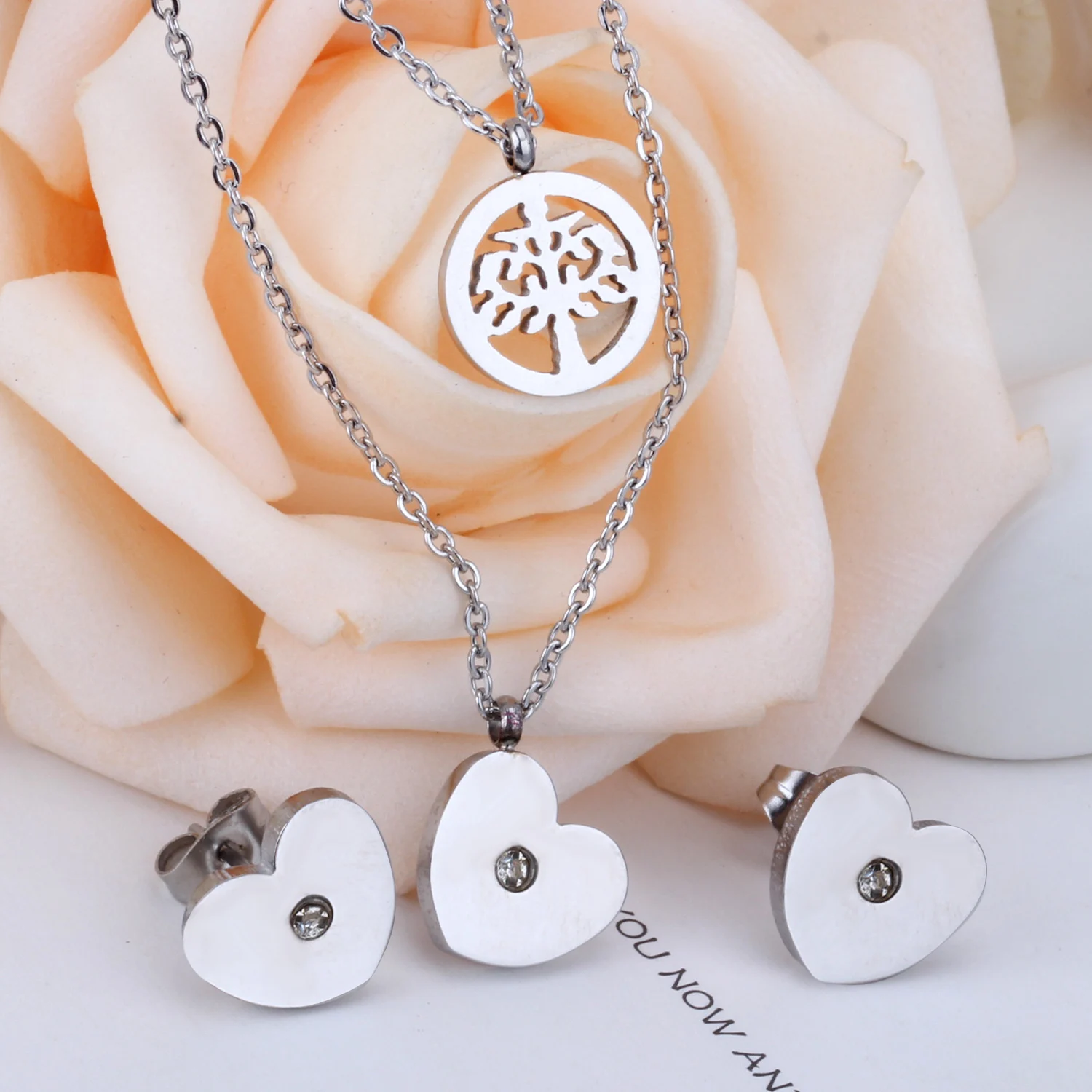 Комплект ювелирных изделий LUXUKISSKIDS из нержавеющей стали ожерелье с подвеской в