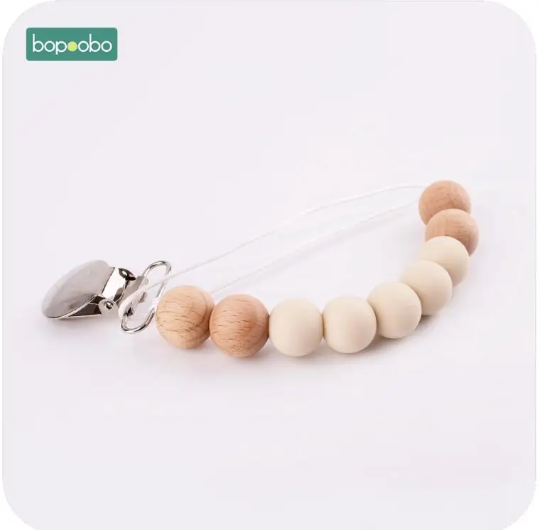 type 1 Bopobo 1 шт., простая пустышка с зажимом, Детская Металлическая пустышка, натуральный деревянный и мраморный силиконовый бисер, экологически чистый Прорезыватель для зубов для младенцев - Цвет: type 1