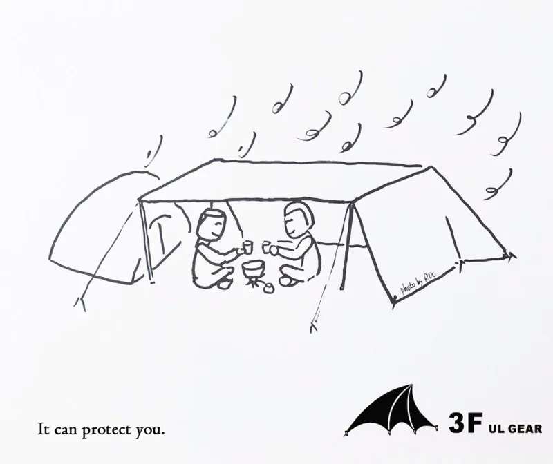 3F UL gear 3x3 М ультра-светильник с силиконовым покрытием Flysheet водонепроницаемый ветрозащитный солнцезащитный крем УФ-защита висячий брезент тент Пляжный навес