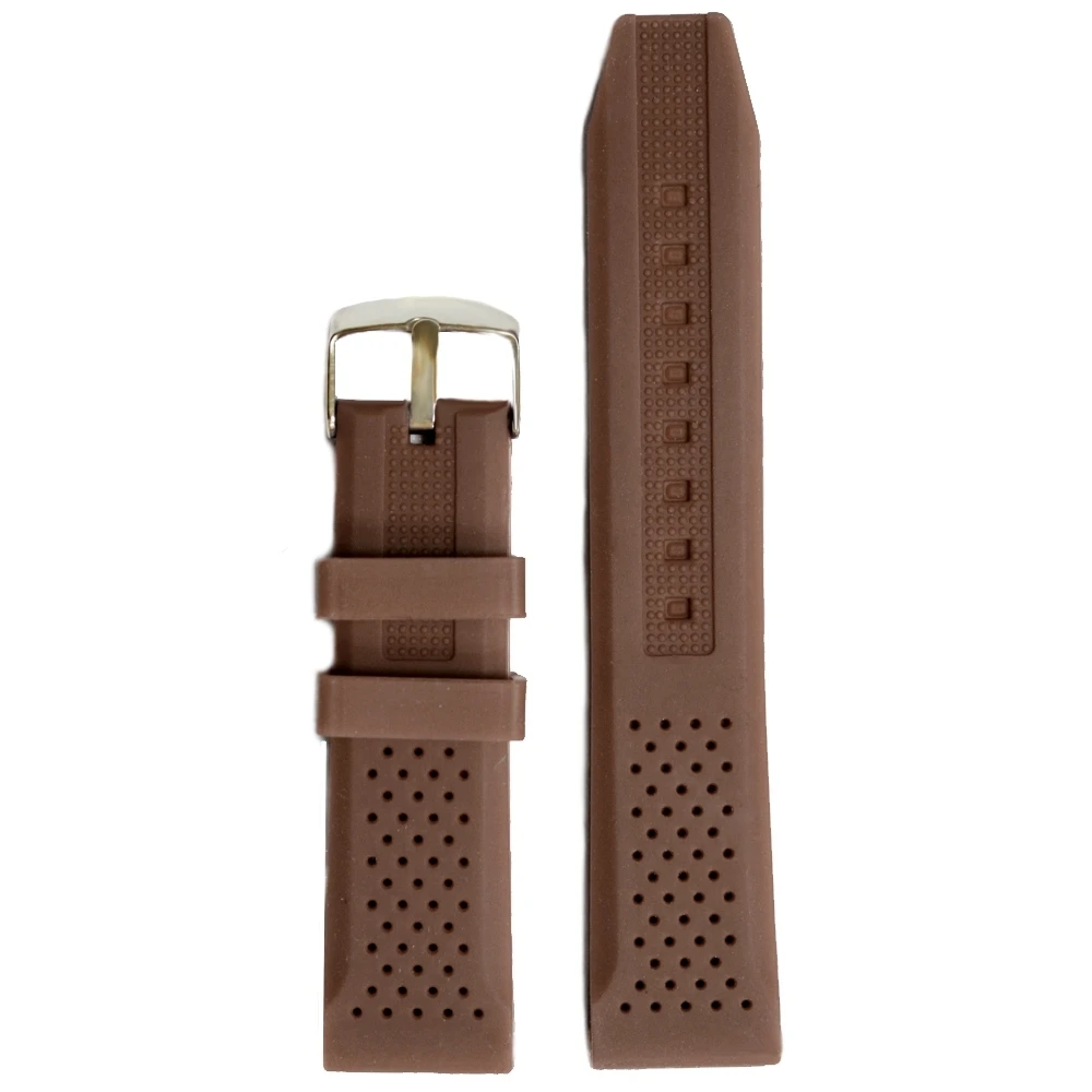 

22mm Smart Dark Brown Silicone Jelly Rubber Unisex Watch Band Straps WB1051T22JB