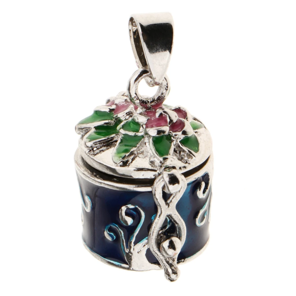 Винтажный кулон с мемориальной урной пепельницей Keepsake эмаль цвет цветок Гравировка коробка на память