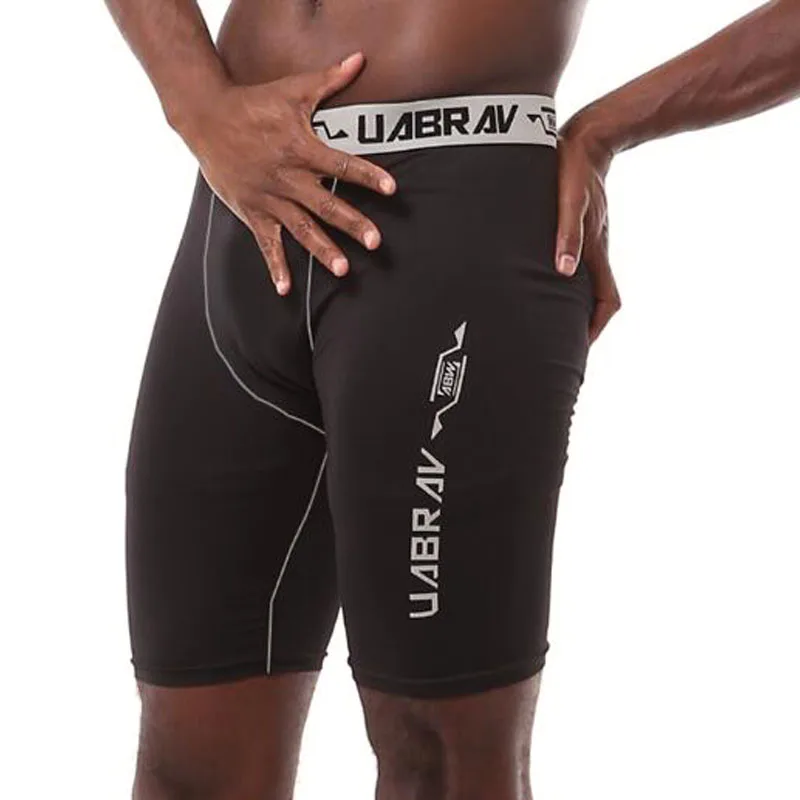 Эластичные мужские компрессионные штаны шорты плотные брюки быстросохнущие