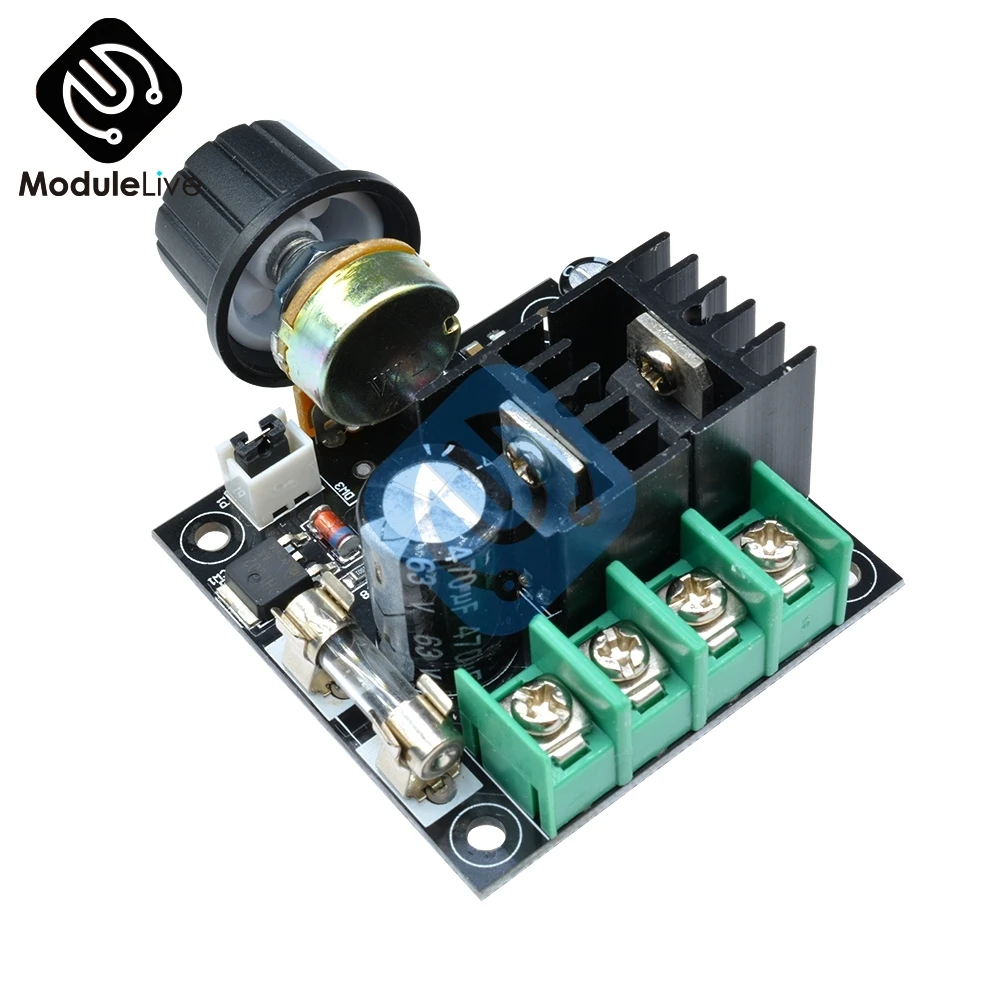 DC 12V 24V 32V 40V 400 Вт 13 кГц режимы Auto, PWM двигатель постоянного тока Скорость регулятор управляющий переключатель регулятора скорости борту модуль 10A с алюминиевой крышкой, 50В 1000 мкФ