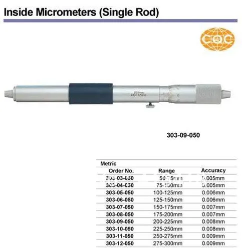 

Inside Micrometers (Single Rod) 125-150mm.5-6inch.303-06-050