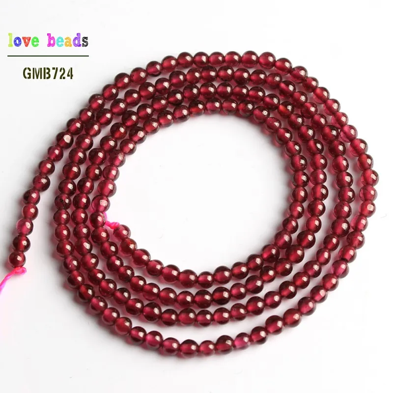 garnet 2 мм 3 мм бусины из натурального камня тигровый глаз Лабрадорит Агаты Круглые бусины для самостоятельного изготовления ювелирных изделий браслет 15 ''нити - Цвет: garnet
