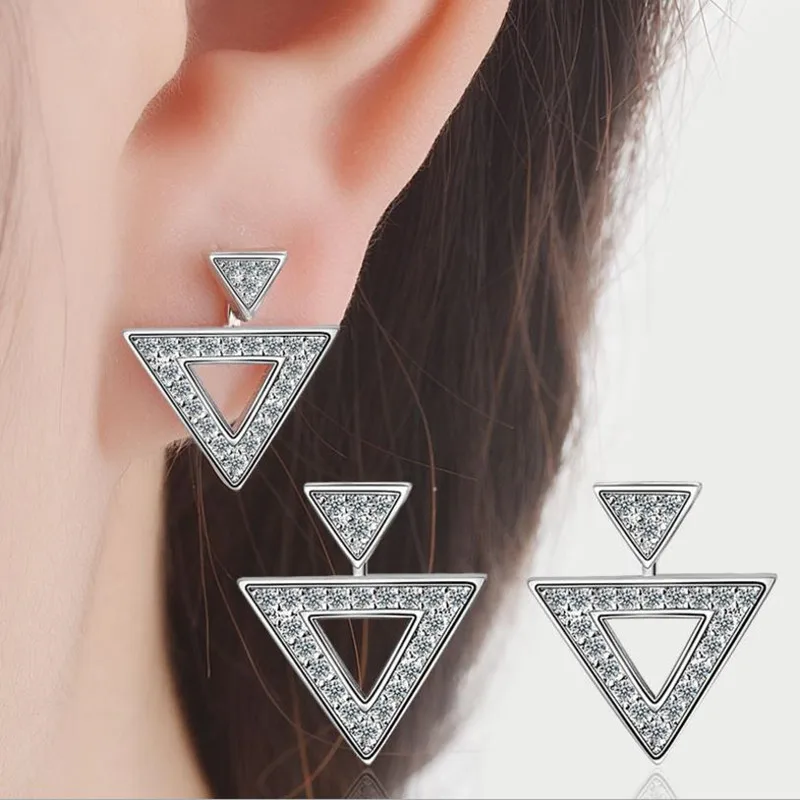 

Женские серьги-гвоздики из розового золота, с кристаллами