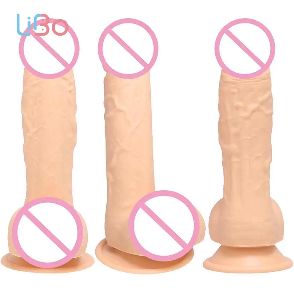 Ли Бо G Spot Силиконовые дилдо большой присоской реалистичной стимуляции Секс