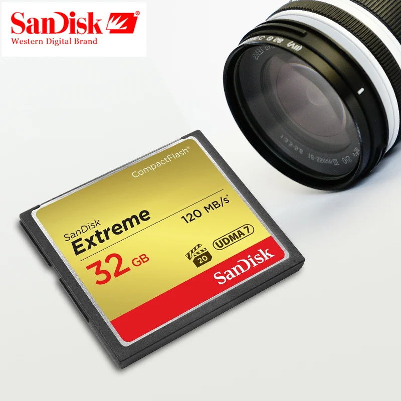 Sandisk Экстрим CF карт объемом памяти 32 Гб или 64 ГБ 128 CompactFlash карты 120 МБ/с. 800X