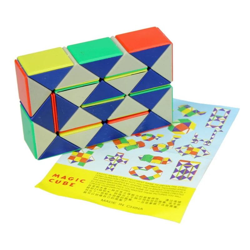 24 блоки змея Magic Cube Twist головоломки Скорость Магия Линейка 3D игрушки детские