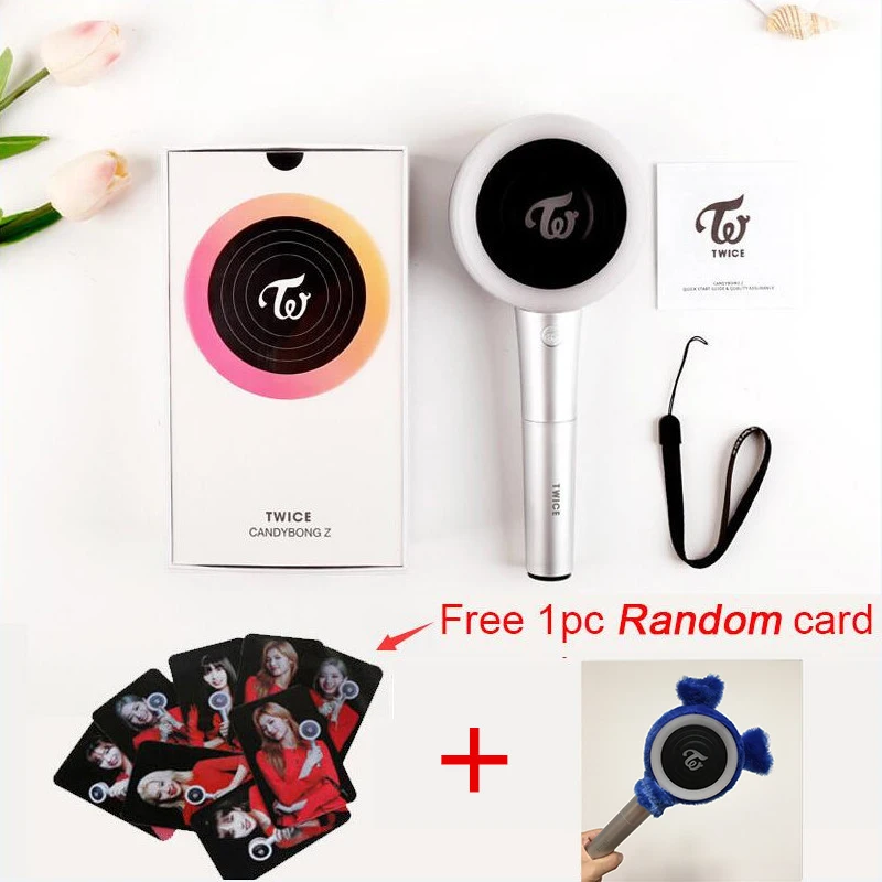 Free Dark blue Cover YOUPOP KPOP TWICE Ver.2 Новинка CANDYBONG светильник-палочка для концертов альбом светящийся светильник-палочка Бесплатный подарок плюшевое покрытие на голову LU6725 - Цвет: Free Dark blue Cover