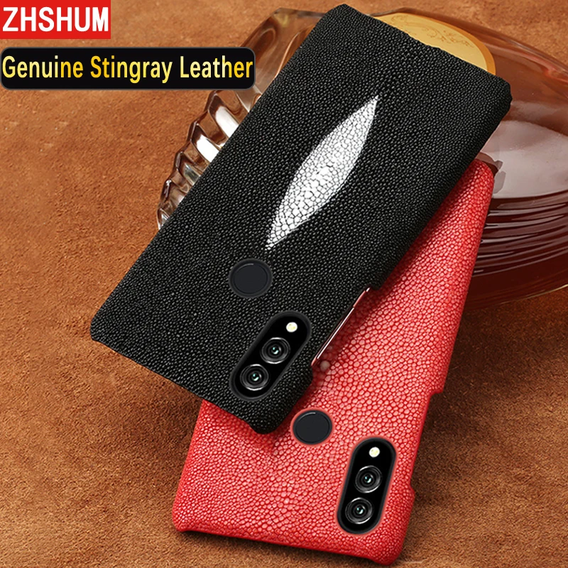 Genuine Stingray Skin Case For Huawei P20 Lite Luxury Leather Handmade Customize Full Back Cover for Honor Note 10 Note10 |