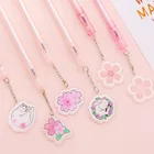 Вишня в цвету, кулон в виде кошечки с черными чернилами гелевая ручка для офиса школы канцелярские принадлежности с симпатичным рисунком деталей