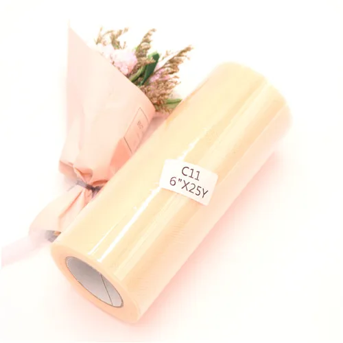 C11 Light orange Блестящий рулон тюля с блестками 10 ярд 25 ярд 15 см катушка пачка Свадебная отделка органзы лазер DIY ремесло день рождения поставки - Цвет: C11 Light orange