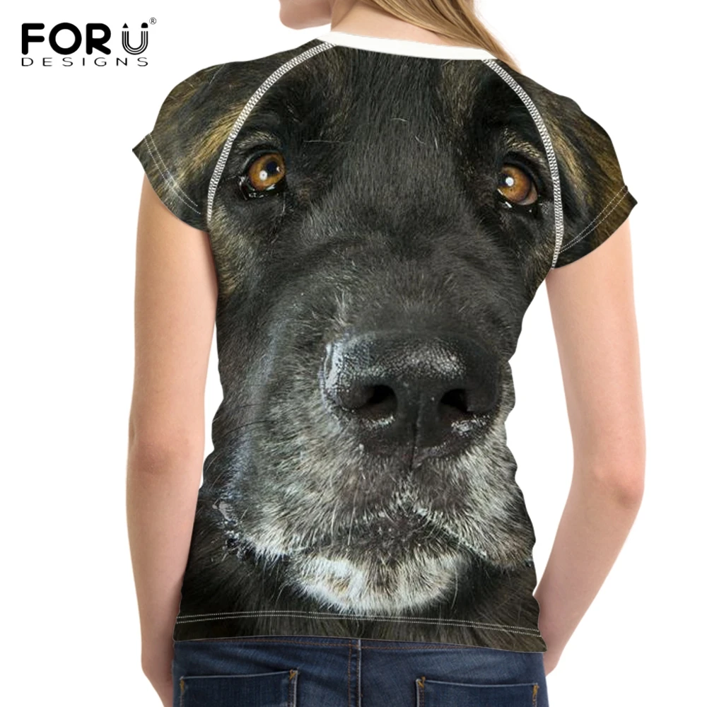 FORUDESIGNS/Повседневная футболка для женщин с милым 3D принтом собаки Leonberger