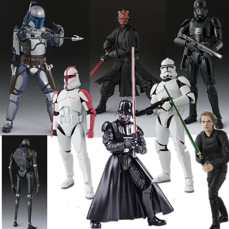 Звездные войны Figuarts Дарт Вейдер Изгой Один K-2SO Дарт Мол Джанго Фетт клон Troope Phase I фигурка игрушки