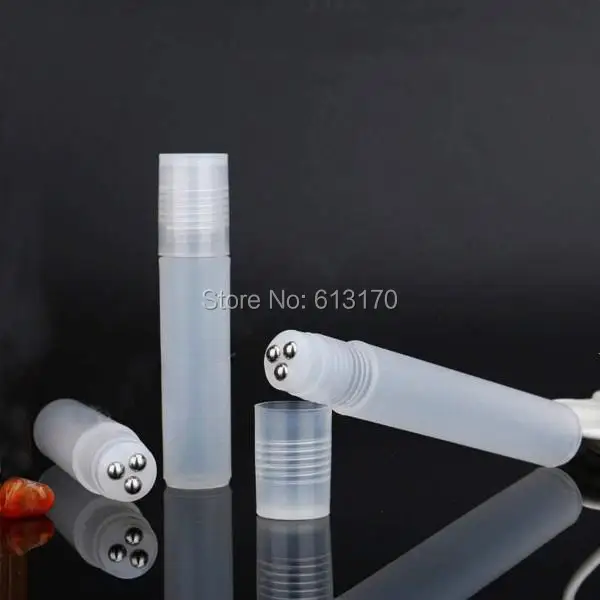

10ml PP Roller Bottles,Clear,Three Steel beads,Empty Roll on Bottles for Essential Oil,Perfume,Mini Sample Vial Cosmetic Packing