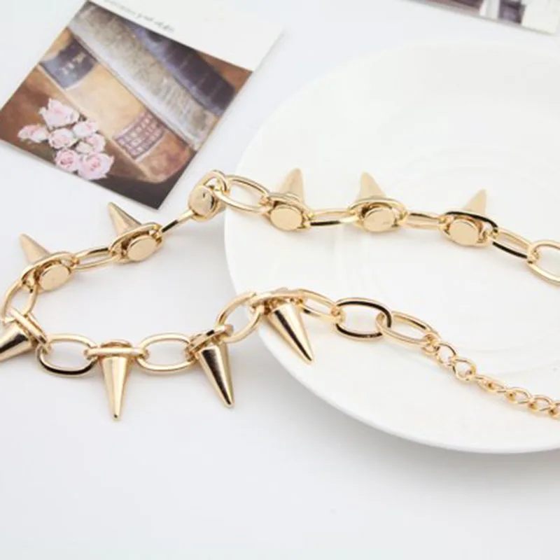 2018 Новая мода горячая Распродажа панк ожерелье Спайк конус звено цепи