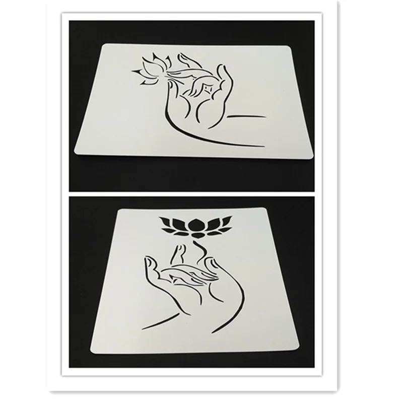 Ручной трафарет Будды набор из 2 предметов многоразовые трафареты для творчества