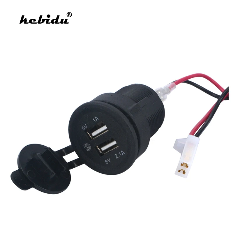 Kebidu Горячая гнездо мотоцикла Зарядное устройство с двумя портами USB Порты и