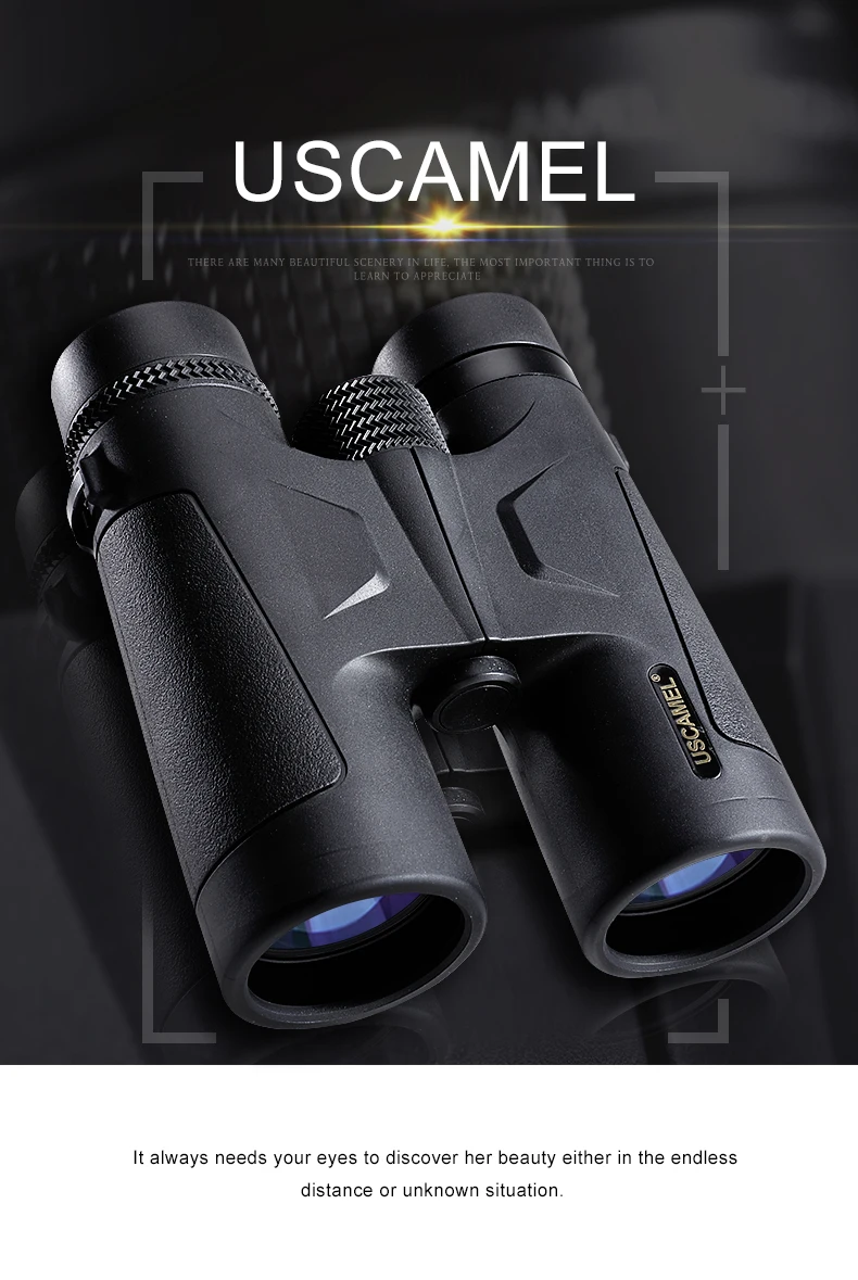 USCAMEL HD 10x26 бинокль Компактный мощный зум большой дальности профессиональный водонепроницаемый складной телескоп для охоты на открытом воздухе