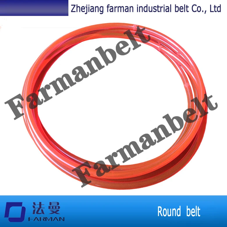 Зеленый оранжевый прозрачный PU круглый пояс полиуретановый приводной ремень