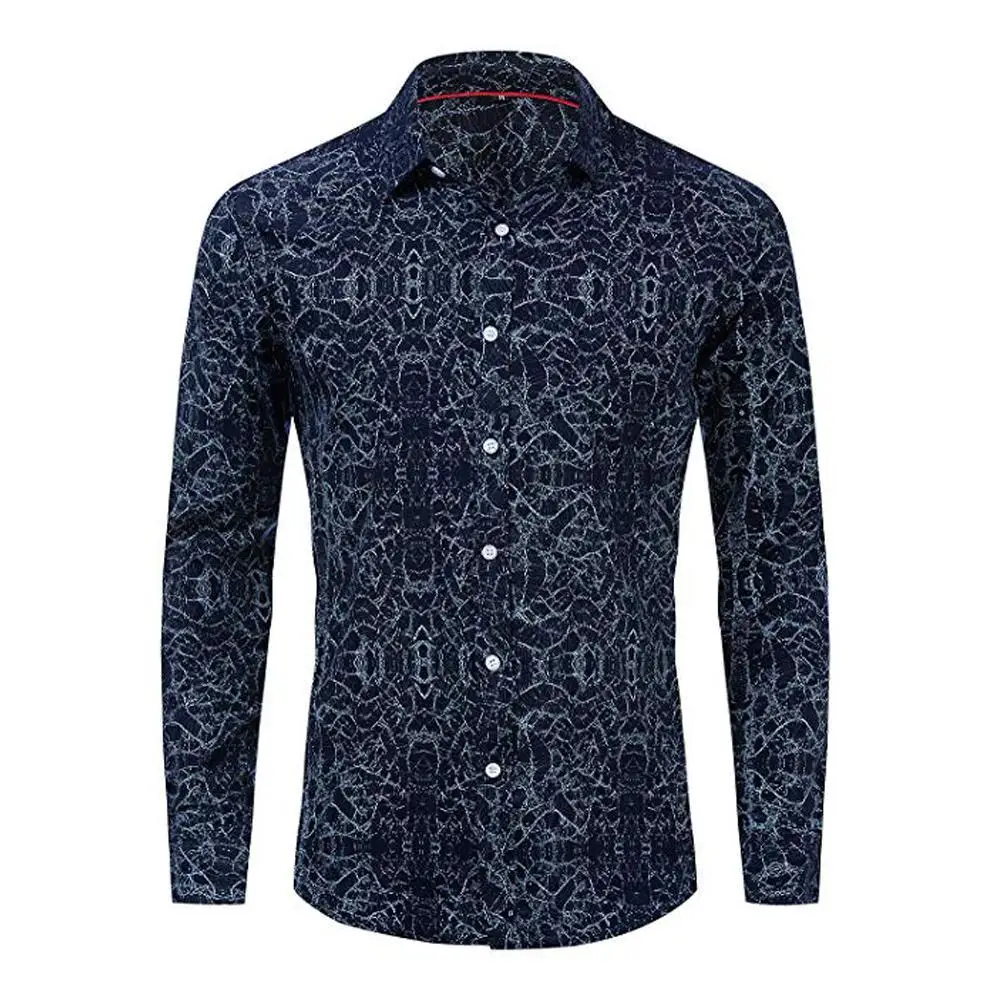 Новинка 2019 эксклюзивные хлопковые рубашки на пуговицах с принтом длинными