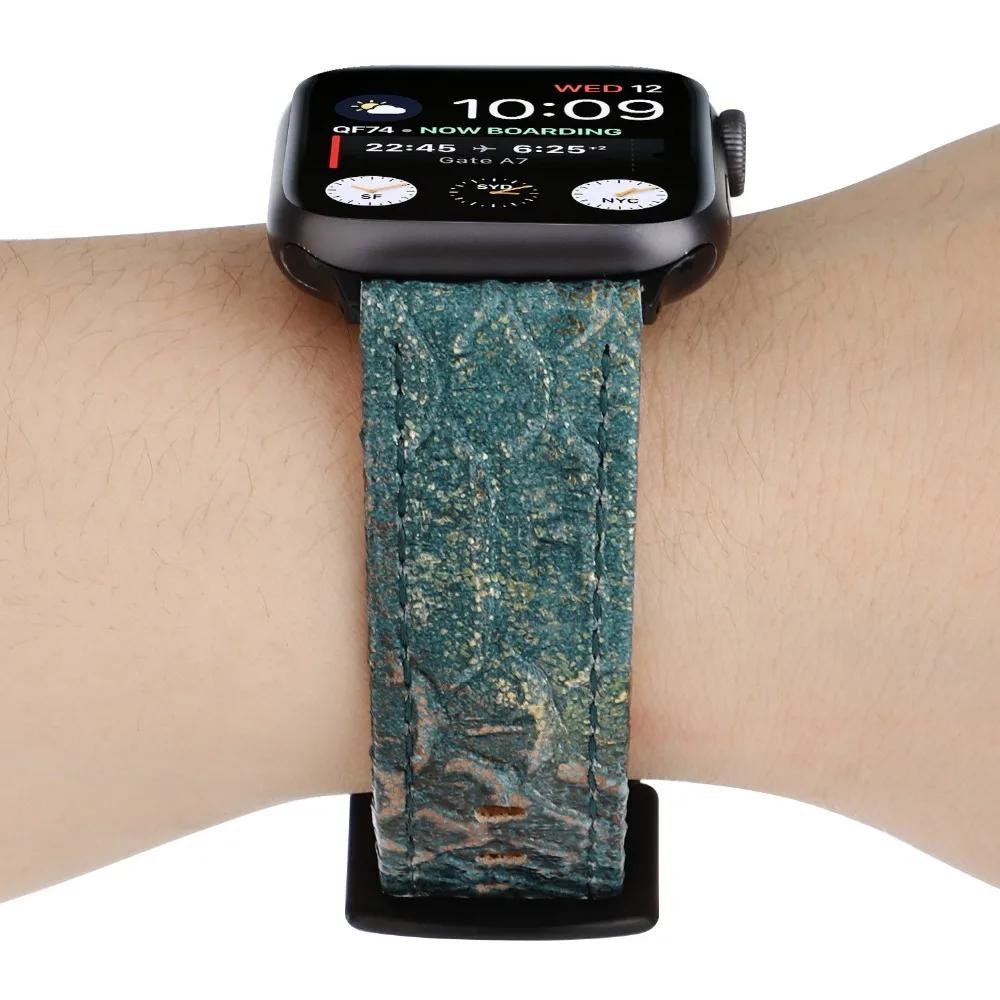 Новая красочная змея текстура кожи кожаный ремешок для Apple Watch серии 1 2 3 4 ремешок для Apple iWatch браслет 38 мм 42 мм 40 мм 44 мм