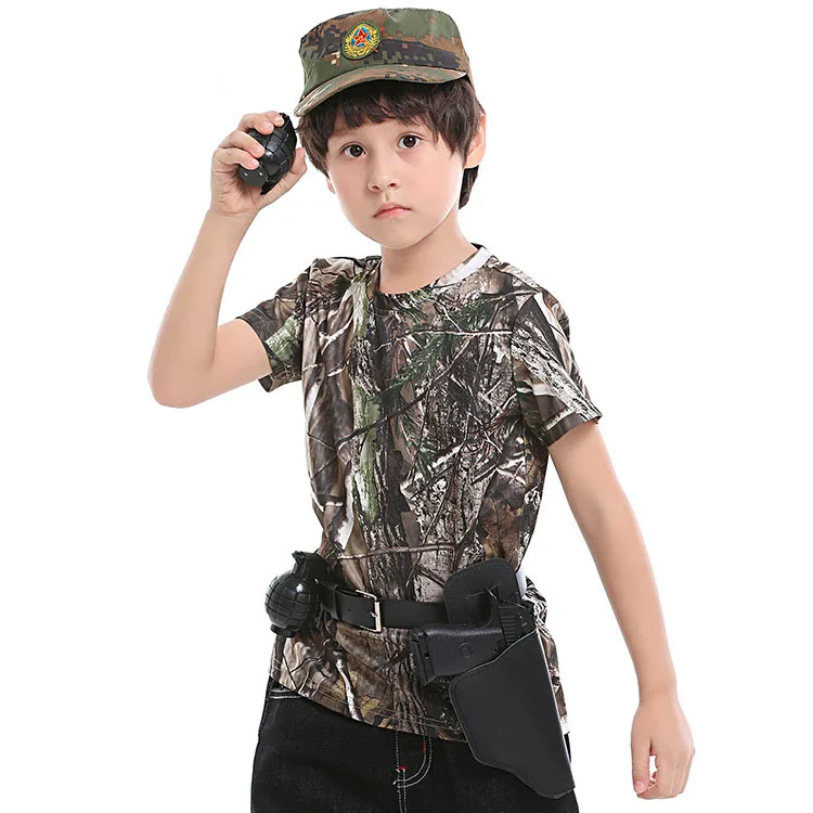 Тактика Bionic Камуфляж Ghillie костюм детей движения Быстросохнущий на открытом