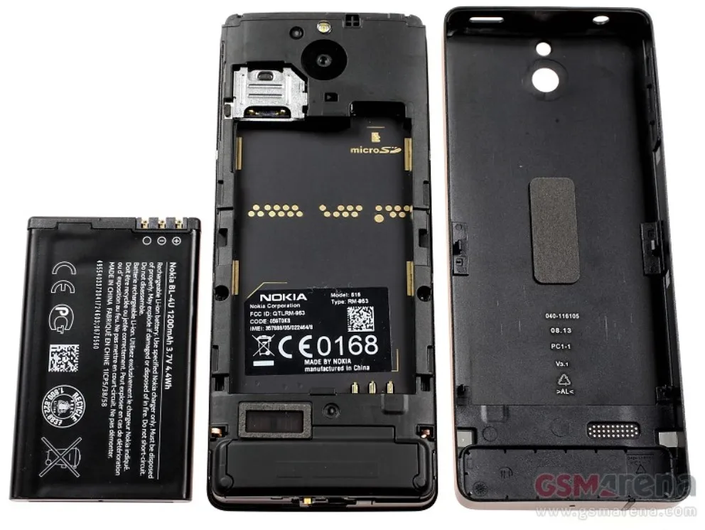 Оригинальная разблокированная Nokia 515 одна sim-карта 2,4 дюймов 5MP камера 1200mAh одноядерный мобильный телефон отремонтированный