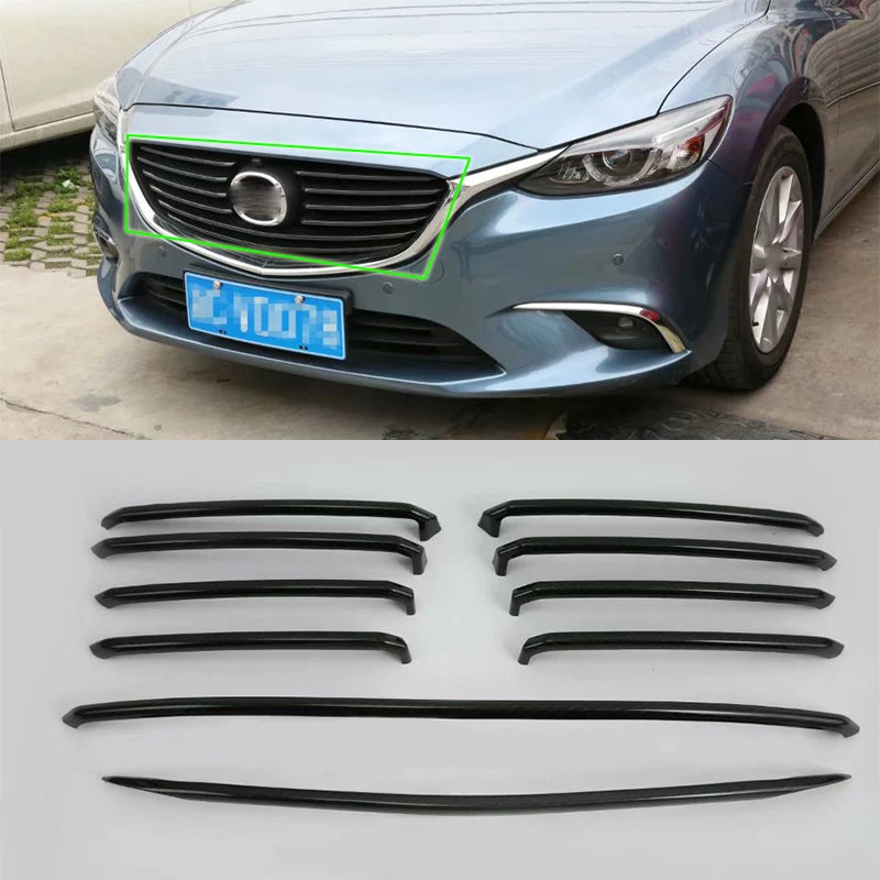 

IMITATION CARBON FIBER grill frame cover For MAZDA 6 2017 Car Protective